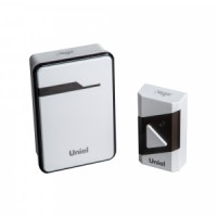 Uniel Звонок беспроводной 150м, 38 мелодий 3xAA белый/черный UDB-016W-R1T1-38S-150M-WH/BL