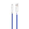 BY Кабель для зарядки Bright microUSB, 1м, Быстрая зарядка 3А, QC, PD 20W, силикон, сине-серый