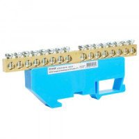 STEKKER шина нулевая "ноль" на DIN-изоляторе 6x9, 16 отв. 76А, синий LD555-69-16 49536 86