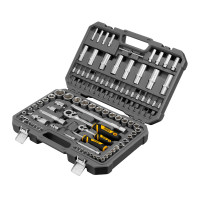 Набор инструментов, 1/2&quot;, 1/4&quot;, CrV, S2, пластиковый кейс, 109 предметов Denzel