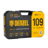 Набор инструментов, 1/2", 1/4", CrV, S2, пластиковый кейс, 109 предметов Denzel