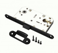 Замок врезной б/ручек под цилиндр 8550 РЕНЦ пластик язычок черный INLB 85 PL Black