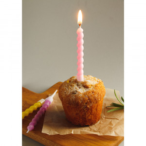 FNtastic Набор свечей витых для торта, 6 шт, 7,5 см, парафин