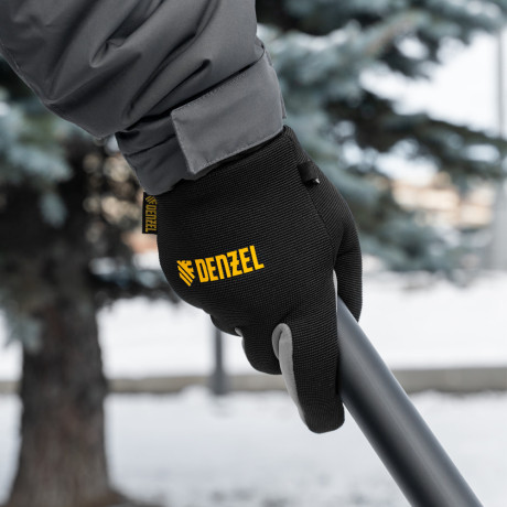 Перчатки универсальные, двойные, работа с сенсорным экраном, вязаная манжета, размер 9 Denzel