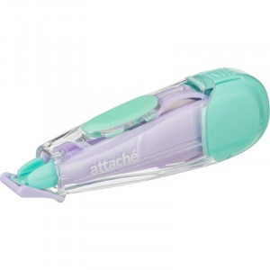 Корректирующая лента Attache Акварель,5мм x6м,рез.вставка,фиол-зел,блистер Арт.1578484