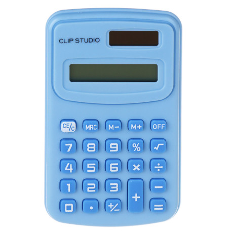 ClipStudio Калькулятор 8-разр. с карманный, 10х6,2х0,9см, пластик, ПВХ коробка, 4 цвета