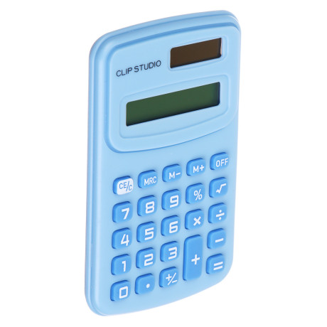 ClipStudio Калькулятор 8-разр. с карманный, 10х6,2х0,9см, пластик, ПВХ коробка, 4 цвета