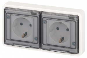 ЭРА Эксперт роз. СУ 2 мест. земля, штор., IP55, 16A,250В, белый 11-2524-01 63254