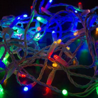 Гирлянда-нить ул. 100LED разноцв. 10м, бел.ПВХ, без б/п (код677681) IP65 соед. 305-169 Neon Night