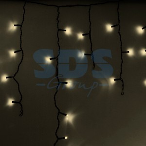 Гирлянда-бахрома ул. Айсикл 176LED т-бел. 4,8*0,6м/48н.соед, черн.ПВХ без б/п 255-156 Neon Night