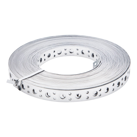 Лента перфорированная, вентиляционная, прямая, 1 мм, LP V, 2 см х 25 м, цинк Сибртех