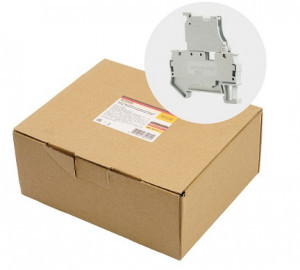 Stekker зажим пружинный 2-х провод.проход. ЗНИ 4мм2 LD552-1-00 размык,предохр (JXB ST 4) серый 50188