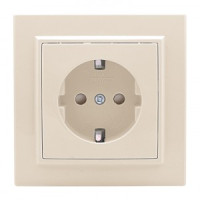 EKF Минск Розетка 1-мест. СП с/з 16А бежевый с защ. штор. ERR16-028-200