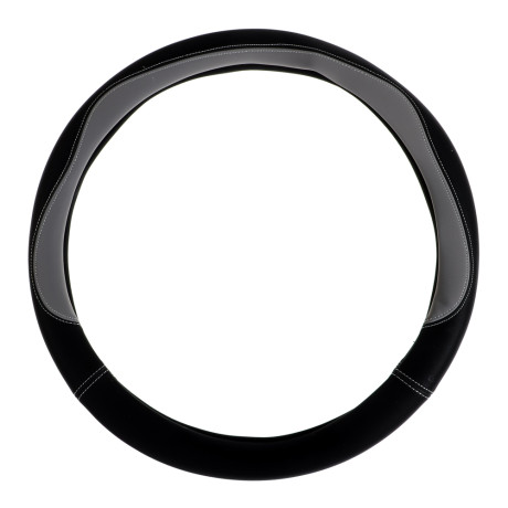 ЕРМАК Оплетка руля, со вставками "темно-серый", черный, размер М, полиуретан(PU)