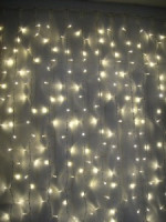 Гирлянда-нить Космос Баxрома 100LED белый тёплый 1,8x0,5м+1,7м 8реж. IP20 220V соед. до 3 шт CUR-V21