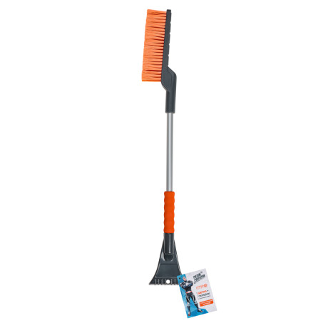 ЕРМАК Щетка для уборки снега с распушенной щетиной+скребок, 78см