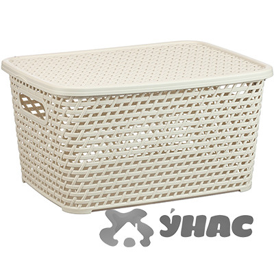 Ящик РОТАНГ 450х300х265 с крыш. белый М2371 (4)