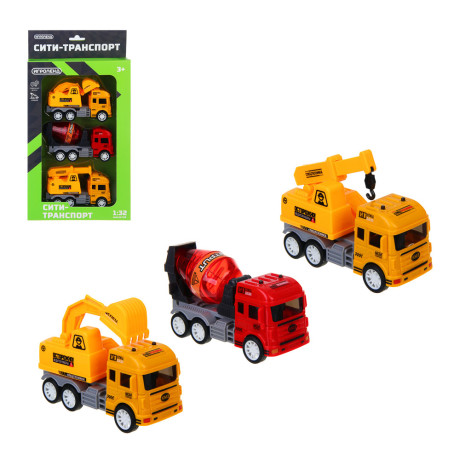 ИГРОЛЕНД Набор машинок "Сити-транспорт", 18,5х6х29см, 2 дизайна