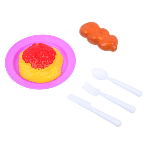 ИГРОЛЕНД Набор игровой, посудка с продуктами, кукольный завтрак, PP, ABS, 16х3,5х22 см