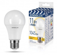 Ergolux ПРОМО ЛОН A60 E27 11W(1045lm 270°) 3000K 2K матовая 106x60 пластик/алюм. LED-A60-11W-E27-3K