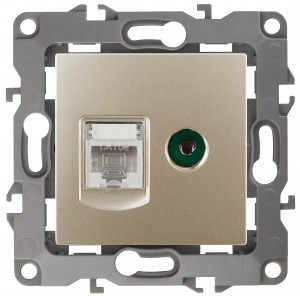 ЭРА 12 мех. роз. комп+TV, СУ RJ45+TV, шампань, автоклеммы 12-3110-04 3161