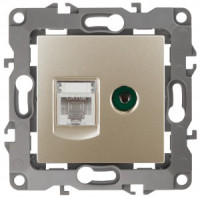 ЭРА 12 мех. роз. комп+TV, СУ RJ45+TV, шампань, автоклеммы 12-3110-04 3161