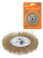 TDM Рубин щетка для УШМ плоская, 125мм, гайкаМ14, латунированная витая проволока d0,3мм SQ1096-0207
