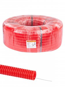 TDM труба гофр. ПНД d 25 с зондом 75м красная, легкая (цена за 1м) (75!) SQ0413-0033