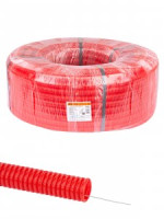 TDM труба гофр. ПНД d 25 с зондом 75м красная, легкая (цена за 1м) (75!) SQ0413-0033