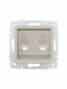 Lezard VESNA мех. роз. комп СУ 1 мест. титан (2хRJ45) (корп. ABS) 742-3788-141