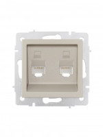 Lezard VESNA мех. роз. комп СУ 1 мест. титан (2хRJ45) (корп. ABS) 742-3788-141