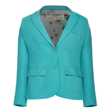 Пиджак со стразами, унисекс, бирюзовый, разм.M