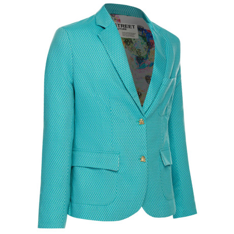 Пиджак со стразами, унисекс, бирюзовый, разм.M