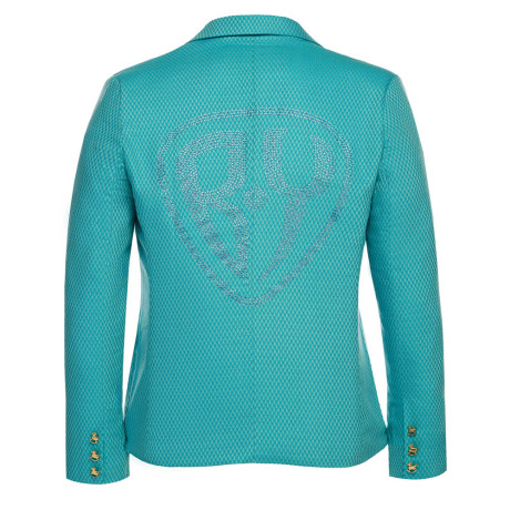 Пиджак со стразами, унисекс, бирюзовый, разм.M