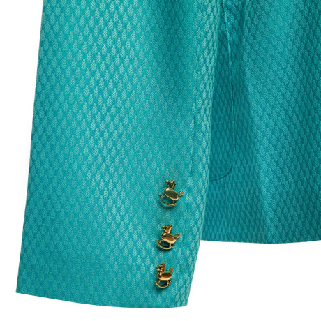 Пиджак со стразами, унисекс, бирюзовый, разм.M