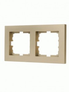Lezard VESNA рамка СУ 2 мест. (горизонт) (корп. ABS) золото 742-3600-147