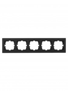 Lezard VESNA рамка акрил СУ 5 мест., гориз., черная матовая 742-5980-150