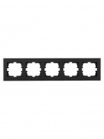 Lezard VESNA рамка акрил СУ 5 мест., гориз., черная матовая 742-5980-150