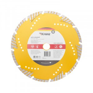 Диск алмазный отрезной Turbo сегментный с защит сектор, 230х22,2x10мм KRANZ (цена за шт) KR-90-0108