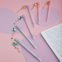 Ручка гелевая стираемая MESHU "Grace cats" синяя, 0,5мм, корпус ассорти, с топпером Арт.362472