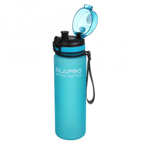 SILAPRO Бутылка спортивная для воды с поильником, 23x6см, 600мл, PC, силикон, 4 цвета