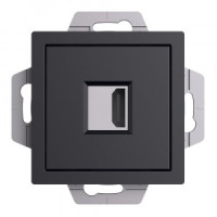 Systeme Electric AtlasDesign мех. роз. СУ 1 мест. HDMI, КАРБОН ATN001080