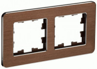 IEK BRITE Рамка СУ 2 мест. РУ-2-1-Бр металл коричн. RE AL BR-M22-M-21-K30