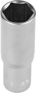 Головка торцовая ЗУБР "МАСТЕР" (1/2"), удлин, Cr-V, FLANK, хром.покр, 19мм zu27726-19