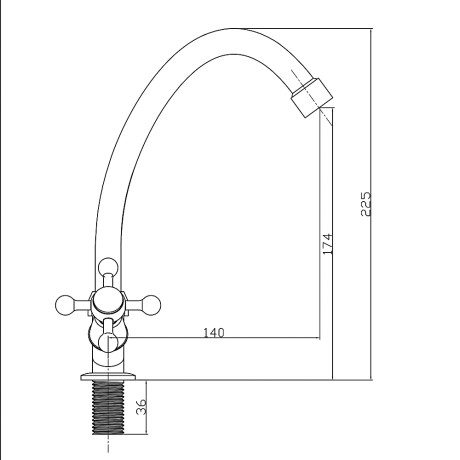 СоюзКран Кран для холодной воды, керам. кран-букса 1/2, хром, цинк, SK06-T308