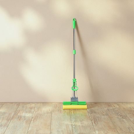 VETTA Швабра ПВА стальной корпус, телескоп. ручка, 110см, двойной ряд роликов