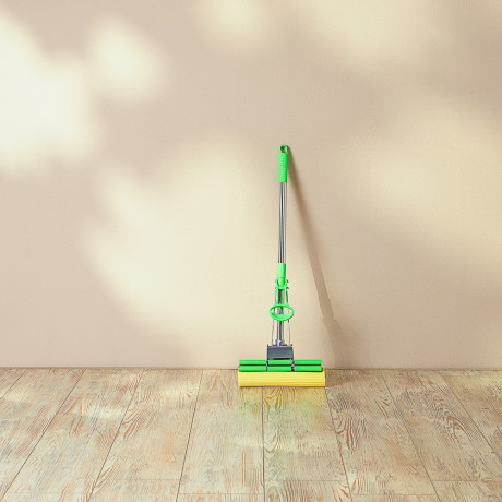 VETTA Швабра ПВА стальной корпус, телескоп. ручка, 110см, двойной ряд роликов