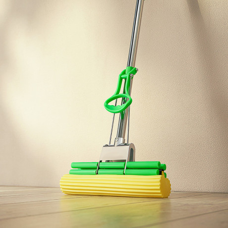 VETTA Швабра ПВА стальной корпус, телескоп. ручка, 110см, двойной ряд роликов