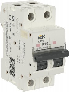 IEK ARMAT автоматический выкл. M06N 2P х-ка B 10А AR-M06N-2-B010