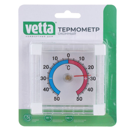 Термометр оконный Биметаллический (-50 +50) тм VETTA, пластик, блистер